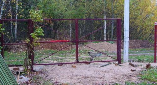 Ворота и калитка из профлиста. Распашные ворота 21 Ворота и калитка из профлиста. Распашные ворота 21