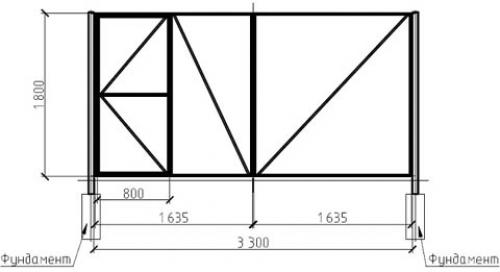 Изготовление распашных ворот своими руками. Распашные ворота 29