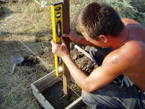 Установка ворот и калитки своими руками. Установка столбов