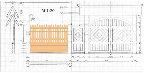 Деревянные ворота своими руками чертежи. Чертим
