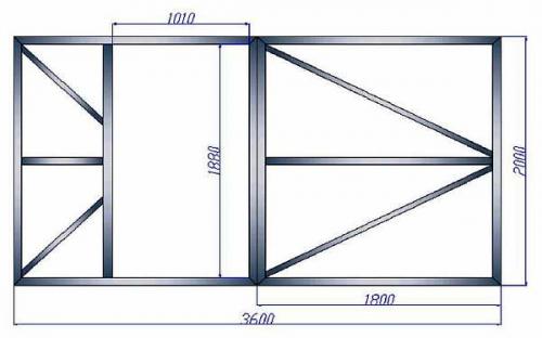 Распашные ворота из профильной трубы. Как сварить ворота из профильной трубы своими руками: чертежи и расчет, фото