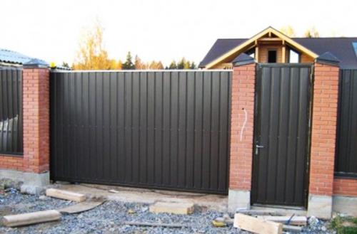 Чертеж ворот с калиткой из профнастила. Ворота из профлиста своими руками