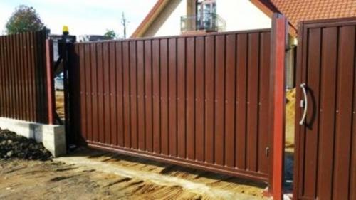 Чертеж ворот с калиткой из профнастила. Ворота из профлиста своими руками