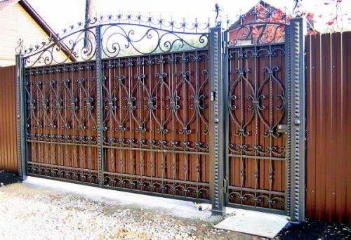 Чертеж ворот с калиткой из профнастила. Ворота из профлиста своими руками