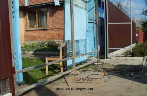 Ворота из профильной трубы и профнастила. Фотоотчет об изготовлении и установке ворот