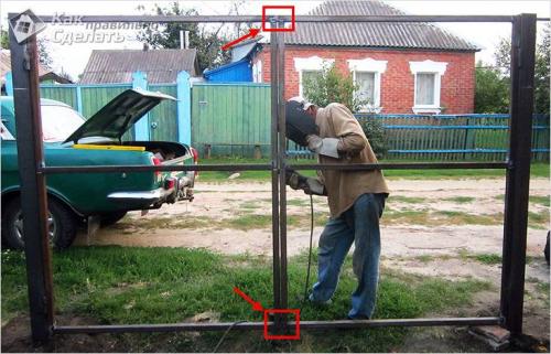 Как сделать ворота из профильных труб своими руками. Расчёт материалов 07