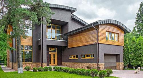 Дизайн заборов и ворот у частных домов. Из кирпича и камня 01