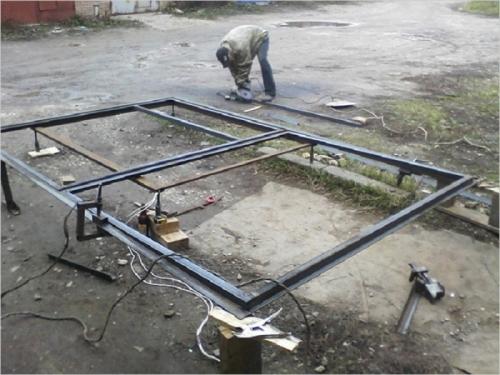 Ворота гаражные металлические. Изготовление рамы