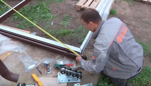 Установка и настройка привода для откатных ворот.. Закладная для откатных ворот