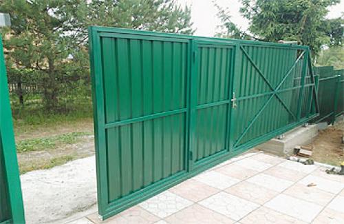 Откатные ворота для дачи. Ворота откатные для дачи 01